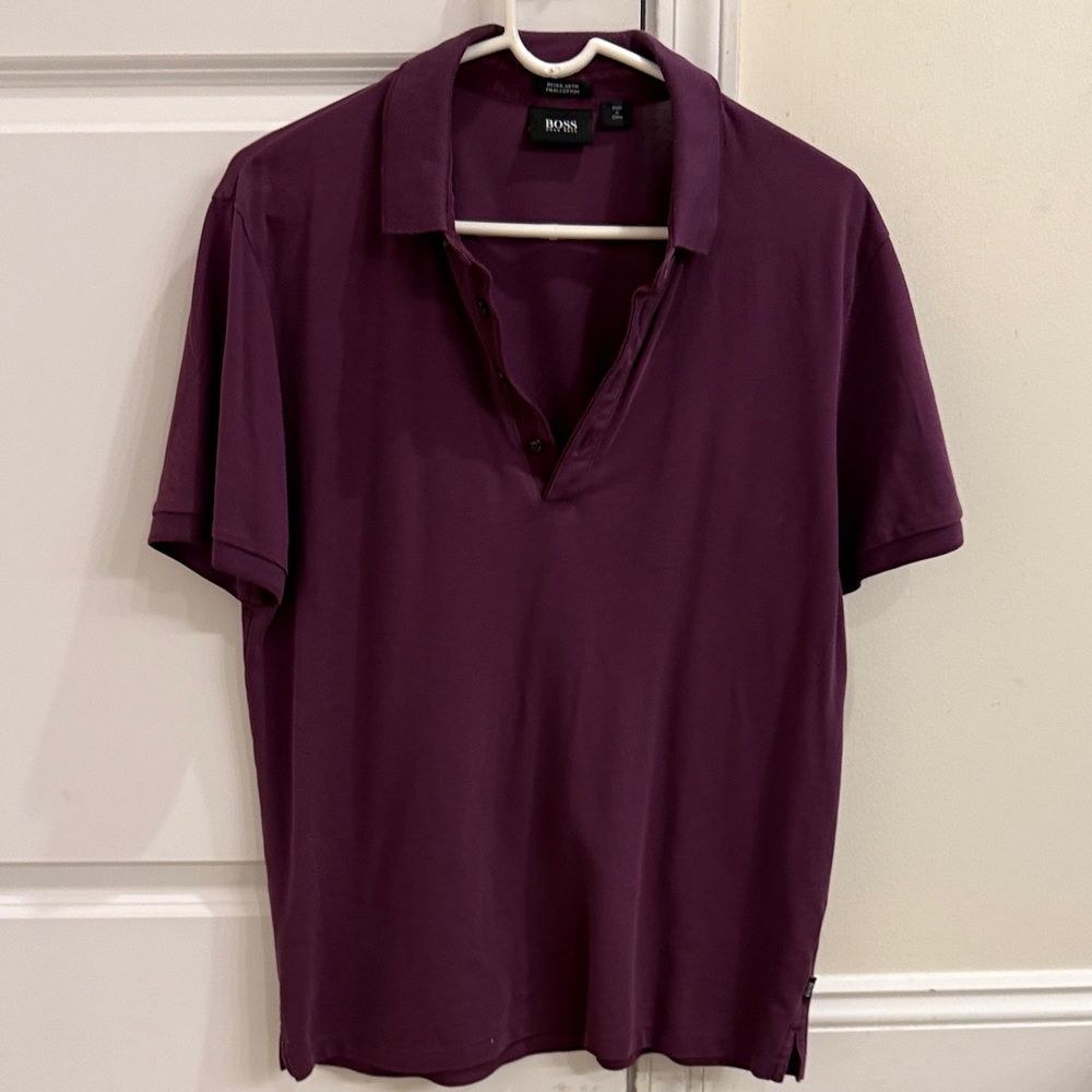 Hugo Boss Men's Deep Purple Polo Shirt